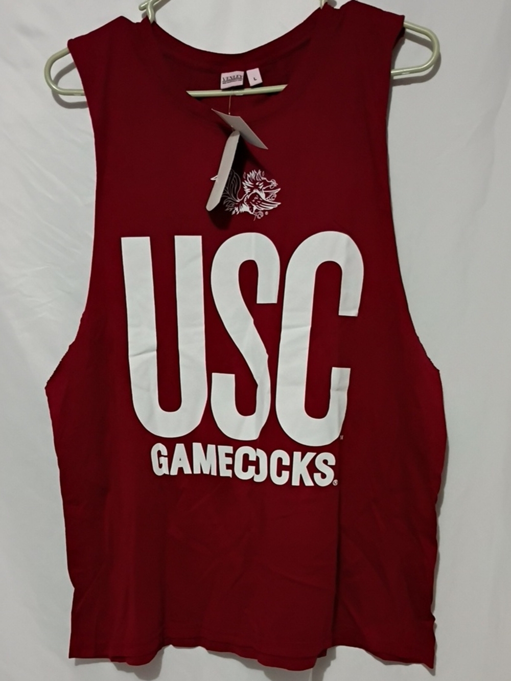 USC Gamecocks Red Sleeveless Muscle Tee - Collegiate Fan Tank Garnet & White